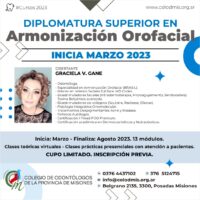Diplomatura Superior en Armonización Orofacial. Inicia Marzo 2023