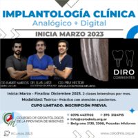 Implantología Clínica. Analógica + Digital. Inicia Marzo 2023