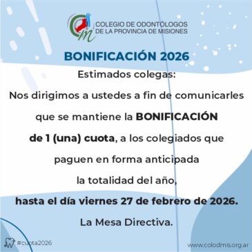Bonificación 2026